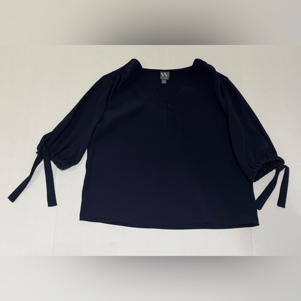 Worthington Navy Blue Business Casual Blouse | Women’s Medium